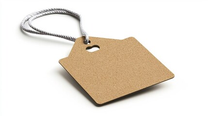 Fototapete - Glossy square tag with a reinforced strap perfect for organized labeling and identification with a professional clean look  Ideal for product packaging office and home organization inventory and more