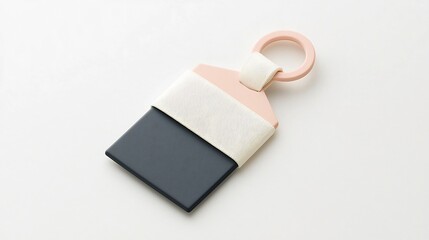 Leinwandbilder - Sleek and Minimal Ribbon Style Label Tag with Secure Loop Attachment Ideal for Organized Marking and Identification of Items on a Clean White Background