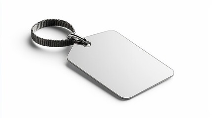 Poster - Sleek and modern rounded rectangular tag with a durable strap isolated on a clean white background perfect for versatile labeling branding and organizational purposes