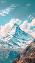 Wall Mural - View sky and mountain nature architecture cityscape.