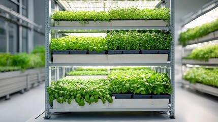 Aufkleber - Cutting edge Vertical Farming Setup in a Multi Layered High Rise Structure