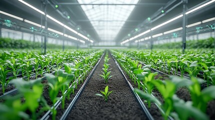Aufkleber - Advanced Greenhouse with Automated Watering Fertilizing and Soil Sensors for Optimizing Crop Health and Productivity in Sustainable Agriculture