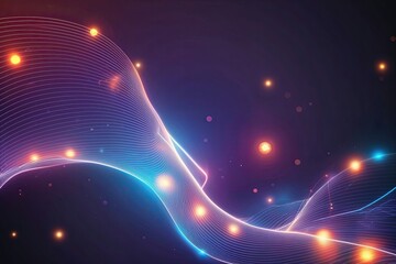 Wall Mural - abstract energy flow background with wavy lines and glowing light patterns