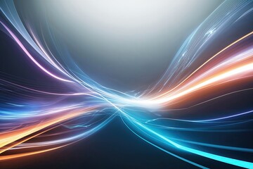 Wall Mural - dynamic light waves abstract energy flow background with modern design elements