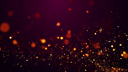 Wall Mural - gold magical sparkles of light form abstract structures. luma matte as alpha channel. golden red glo
