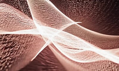 Wall Mural - Abstract Waves of Rose Gold: Elegant, flowing lines of luminous white dance across a rich rose gold textured backdrop, creating a captivating abstract art piece.