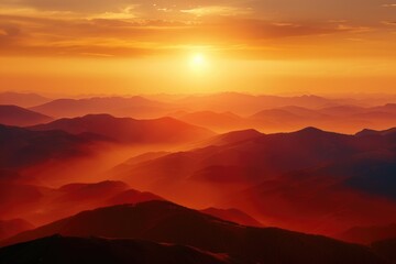 Wall Mural - mountains during sunset. beautiful natural landscape in the summer time