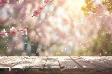 Wall Mural - table background and spring time