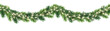 © Kateina - Seamless decorative christmas border with lights garland and coniferous branches isolated on transparent background