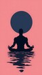 © DonChanu - Silhouette of a Man Meditating on Water with a Circle Above Him