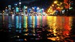 © Tanawin - Colorful City Lights Reflected on Rainy Streets