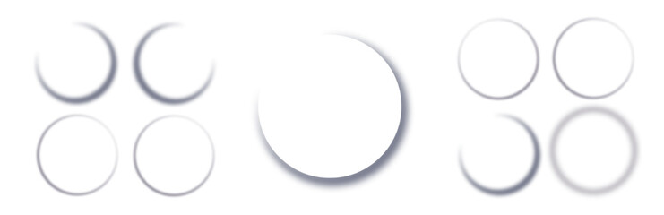 Wall Mural - realistic round shadow with soft edges. gray round shadows isolated on transparent background.