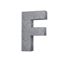 Wall Mural - 3d Concrete Capital Letter F Alphabet F Made Of Grey Concrete Stone White Background 3d Illustration
