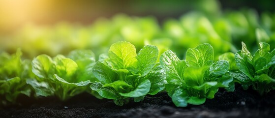 Poster - Futuristic hydroponic vertical farm with rows of green lettuce, hightech farming systems for maximum yield and freshness