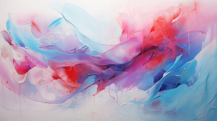 Wall Mural - abstract painting, red and blue textured pastel tranquility art design background