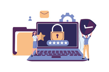 GDPR and privacy politics. General privacy regulation for protection of personal data. flat style illustration vector design