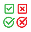 © YURII - Check mark, Tick and X mark icon. Checkmark and x mark icon for apps and websites. Vector