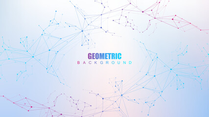 Wall Mural - digital abstract connection dots and lines. network connection structure. technology polygonal backg