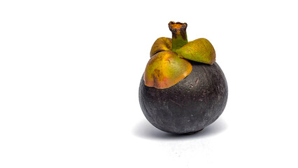 Poster - Mangosteen on white background is a fruit in Thailand.