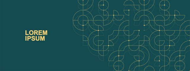 Bauhaus geometric pattern background. Vector abstract trendy bauhaus pattern for header, web banner, website, presentation