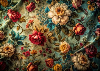 AI photography: vintage floral fabric filters on urban adventures.