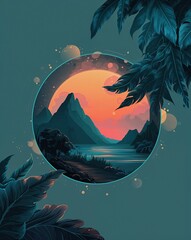Wall Mural - moody atmospheric concept and design in illustration background