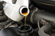 © New Africa - Man pouring motor oil into car engine, closeup
