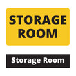 © Mercedes Fittipaldi - Yellow and black storage room signs on a white background