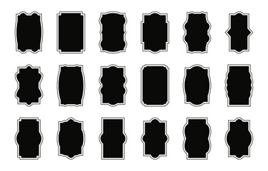 Wall Mural - set of vintage label and badges shape collections. vintage vertical black frame. simple borders temp