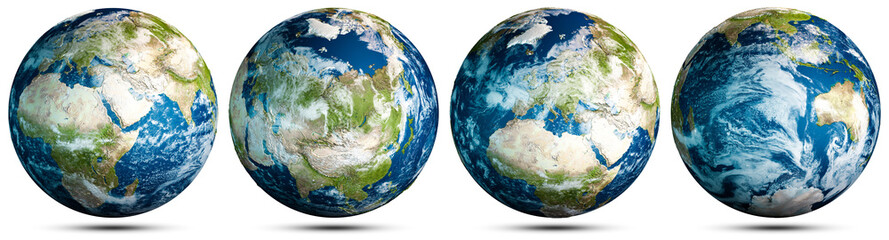 Wall Mural - World globe planet Earth map sphere set