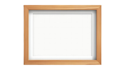 Wall Mural - A simple wooden picture frame isolated on a white background.