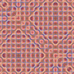 Fototapete - Digital illustration of a symmetrical pattern of pastel colored tiles arranged in a grid. 3d rendering