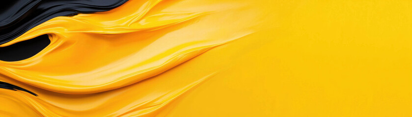 Wall Mural - Vibrant yellow and black abstract texture, blending smoothly to create an eye-catching design perfect for modern graphics and creative projects.
