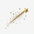 © carolina - A gold falling star icon with a sparkling trail, isolated on a black background. Perfect for holiday, New Year, or Christmas themes, isolated white