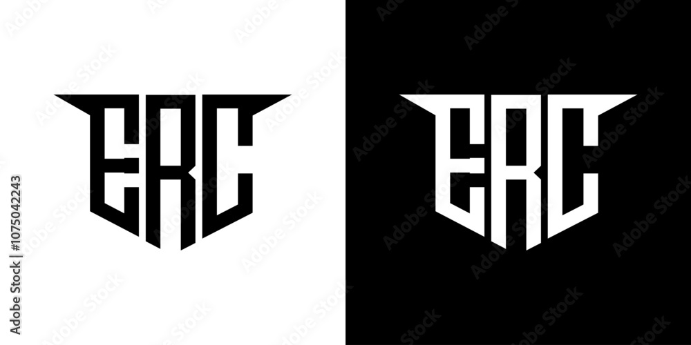ERC letter logo design with white background in illustrator, vector ...