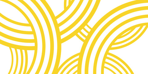 Doodle banner with yellow ramen pattern on white background. Wave abstract pattern.Doodle banner with yellow  pattern on white background. Wave abstract pattern.