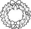 © Rony - hand drawn christmas wreath, line art Christmas wreath vector