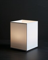 Sticker - Minimalist cube lantern for sleek decor on a plain black background