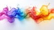 © julija - dynamic rainbow wave of color paint, splashing vividly against a white background, representing creativity and expression, ideal for artistic projects or as a design element