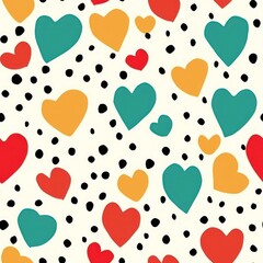 Wall Mural - Heart pattern backgrounds repetition.