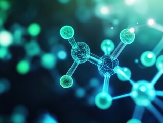 Wall Mural - abstract molecular structures with vibrant colors and light effects.