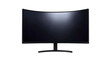 © moly - A curved monitor with a black screen.