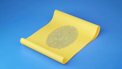 Fingerprint on Yellow Paper