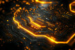 © queen - 3D Render Circuit Board Technology, Digital Background