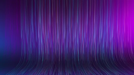 Wall Mural - purple and blue abstract background. flow of bright lines from top to bottom. digital waterfall. lig
