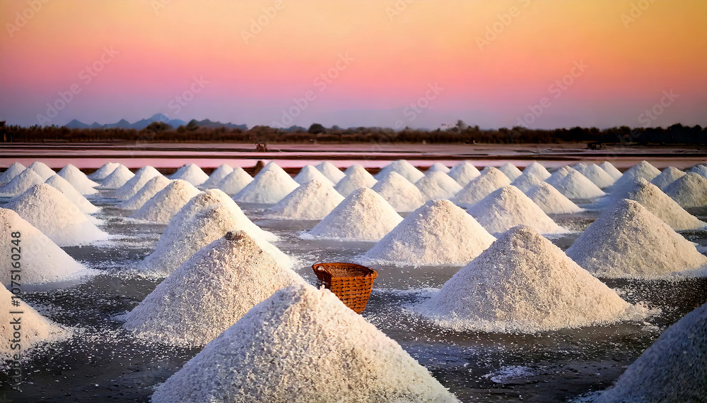 Original Salt Heap of sea salt in original salt produce farm Stock Illustration ...