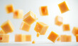 © Lilimanatasa - Cheese cubes floating in an isolated white background