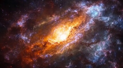 Wall Mural - a colorful galaxy with a yellow star in the center