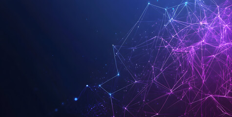 Aufkleber - A digital abstract background with glowing blue and purple connections forms the shape of an AI brain on a dark gradient, ideal for tech presentations and social network banners.