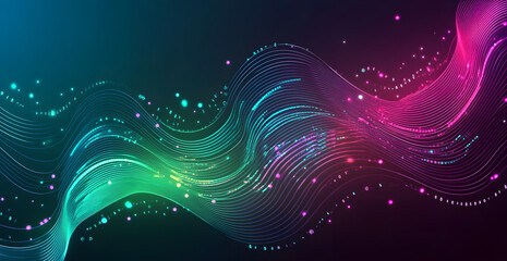 Poster - A digital abstract background with glowing blue and purple connections forms the shape of an AI brain on a dark gradient, ideal for tech presentations and social network banners.
